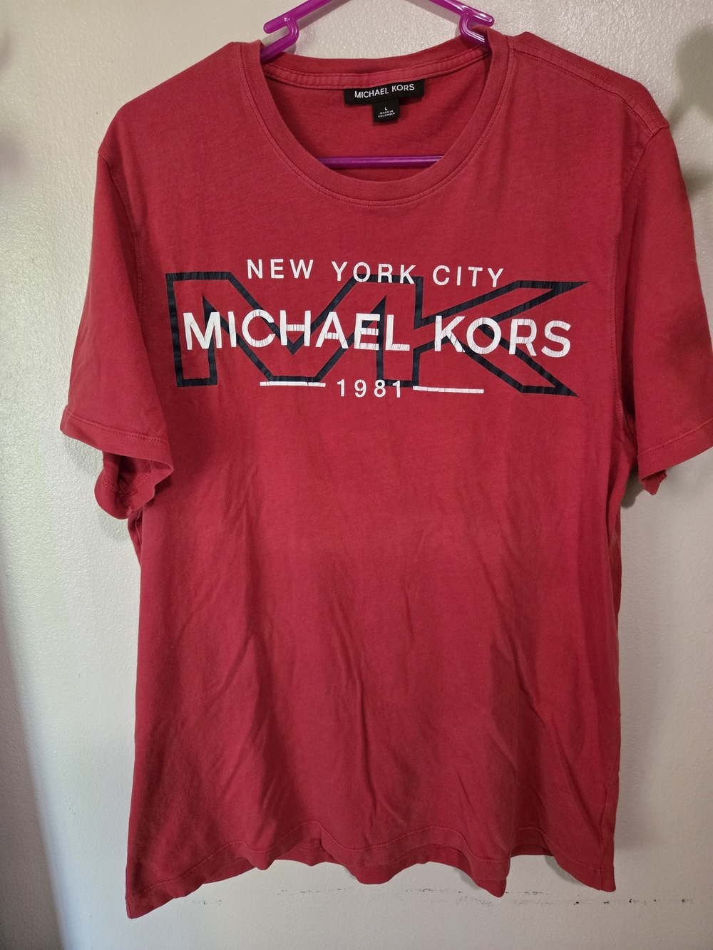 Michael Kors Men's Red Graphic Logo T-Shirt